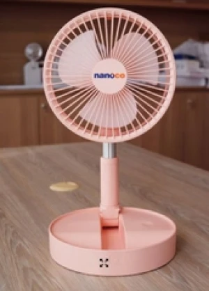 Quạt sạc điện gấp gọn Nanoco NFF1617P (Màu Hồng)