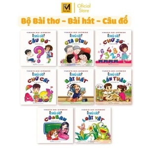 Sách Cho Bé Mầm Non - Bộ 8 Chủ Đề Bài Thơ - Bài Hát - Câu Đố Dành Cho Bé Từ 2 Tuổi