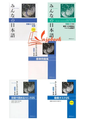 Bộ Minna no Nihongo Sơ Cấp 2 Bản Mới - Bộ 5 cuốn (Sách in màu)