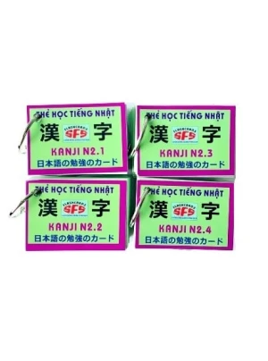 Flashcards Thẻ Học Tiếng Nhật Kanji N2 (4 Xấp)