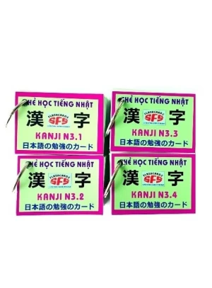 Flashcards Thẻ Học Tiếng Nhật Kanji N3 (4 Xấp)