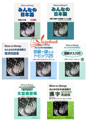 FREE SHIP Bộ Minna no Nihongo Sơ Cấp 2 Bản Cũ - Bộ 7 cuốn