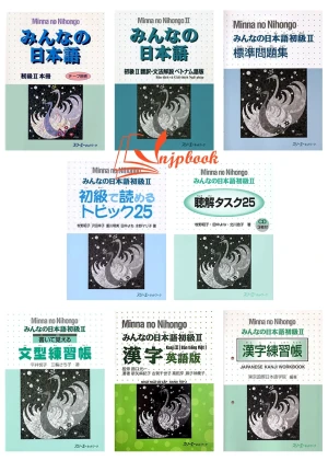 FREE SHIP Bộ Minna no Nihongo Sơ Cấp 2 Bản Cũ - Bộ 8 cuốn
