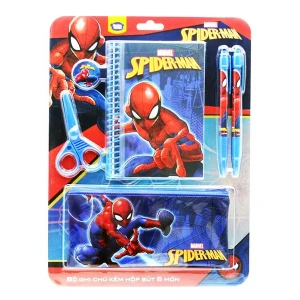 Bộ Dụng Cụ Học Tập 6 Món Kèm Bóp Viết Marvel Spider-Man - HooHooHaHa VPH13-1402