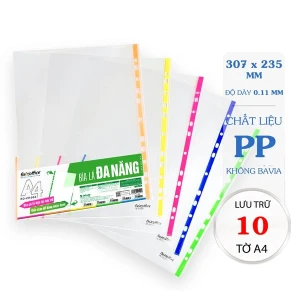 Bìa lỗ - bìa lá đa năng A4 Thiên Long Flexoffice nhiều màu sử dụng với bìa còng