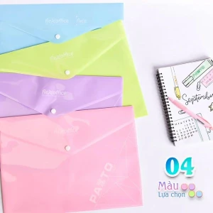 Bìa nút Pazto màu Pastel F4 Thiên Long Flexoffice FO-CBF010