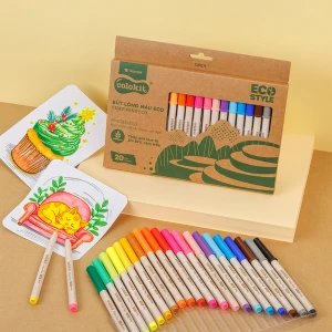 Bút lông 20 màu Fiber Pen Thiên Long Colokit ECO Style FP-C012/ECO - Chất liệu từ vỏ cám trấu