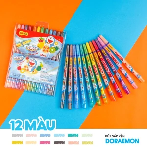 Bút sáp vặn 12 màu Colokit Doraemon TCR-C04/DO