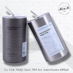 Ly giữ nhiệt inox 304 Iced Americano 600ml Văn Phòng Phẩm VINACOM
