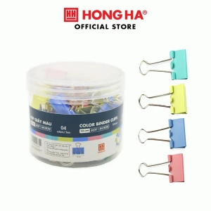 Kẹp bướm, kẹp giấy màu Hồng Hà 19mm (hộp 40 chiếc) - 6639