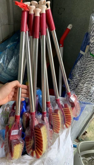 Cây cọ toilet 2 mặt cán inox