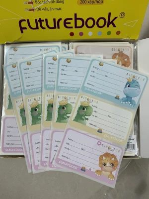 Nhãn vở Futurebook Khủng Long 5 xấp (15 nhãn)