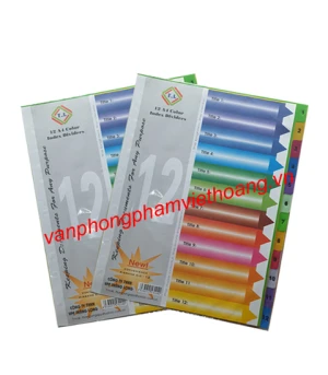 Chia file nhựa 12 màu (có số 1-12)