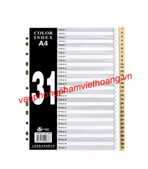 Chia file nhựa 31 lá COLOR INDEX (có số 1-31)