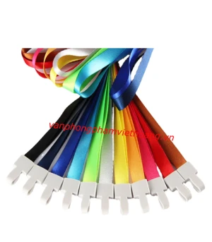 Dây lụa đeo thẻ 1.5cm móc nhựa (Móc cài)