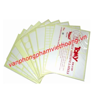 Giấy dán nhãn Tomy A5 (các số)