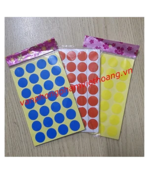 Giấy dán nhãn tròn phi 15mm (các màu)