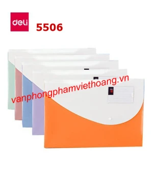 Túi hồ sơ cúc bấm khổ F Deli 5506