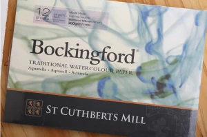 Bockingford Traditional watercolour paper ST Cuthberts mill - 300g - 12 tờ - 180x260 - Mould made - aquarelle - giấy vân CP Cold Press - Acid Free