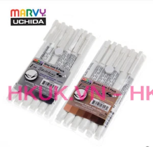 Bút line Marvy Uchida ngòi Brush set màu xám và ghi