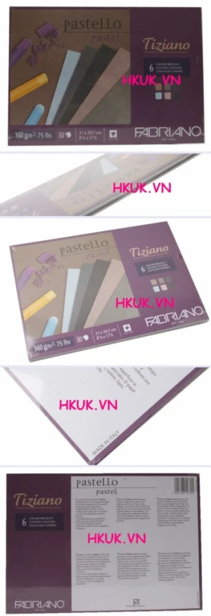 fabriano pastello tiziano pastel ITALY 30 tờ ( có 6 màu giấy ) định lượng 160 grams