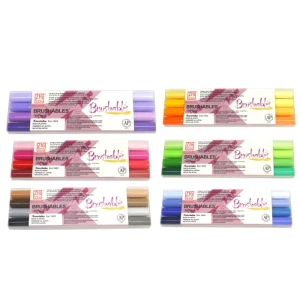 HKUK BRUSHABLES ZIG KURETAKE - BÚT LÔNG BRUSH DẠNG 2 ĐẦU THEO 2 TONE ĐẬM NHẠT CỦA 1 MÀU - 1 SET CÓ 4 CÂY (Note lại trong ghi chú chọn set màu nào )