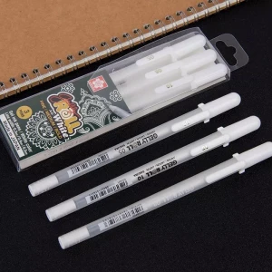 [ HKUK ] Bút trắng Gelly Roll Sakura set 3 cây kèm hộp