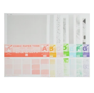 HKUK Giấy SCREENTONE - screen tone tạo hoa văn , trang trí , chuyên vẽ manga - Khổ A3