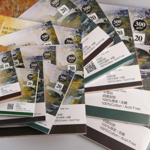 HKUK Giấy vẽ màu nước Bao Hong Baohong siêu dày 300gsm , 20 tờ loang màu tốt