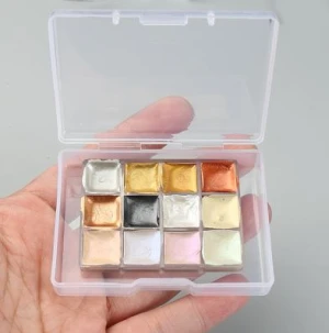HKUK Set Da Màu chiết Pocket Vangogh pearl nhũ12 màu 0.5 ml