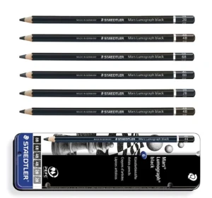 [ HKUK ] SET STAEDTLER MARS LUMOGRAPH BLACK BẢN THE DARK CLASSIC SET 6 CÂY HỘP KIM LOẠI