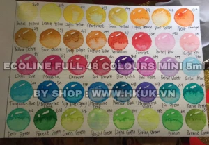 Màu Ecoline chai chiết full 48 màu - lọ 5ml