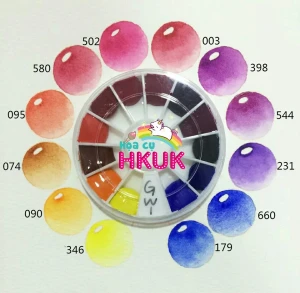 Set pocket Cotman GW 1+2 : 1 set có 18 màu ( 2 bảng )