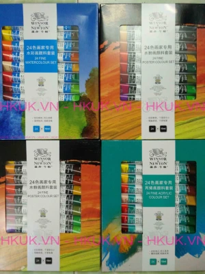 Winsor&Newton Water (màu nước thường ) / Acrylic ( màu vẽ trên vải ) / Poster 24 màu 10 ml