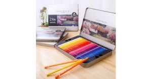 Bút chì 24 màu hộp sắt 6565 (Deli)