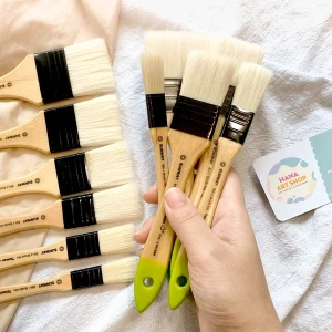 Cọ Bản Lớn Lông Lợn - Cọ Banh Xô Sunway BM Flat Đầu Vuông To Lông Lợn Pha Lông Nhân Tạo