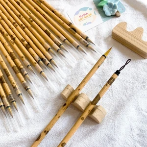 Cọ Vẽ Bút Lông Thư Pháp Lang Hào Lông Sói Cán Giả Trúc