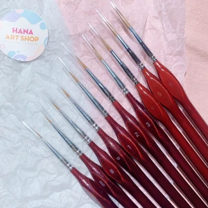 Cọ Vẽ Đầu Nhỏ Tỉa Nét Nhỏ Cán Nâu