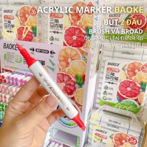 Màu Acrylic Marker 2 Đầu Baoke 2949 Bộ
