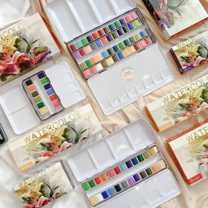 Màu Nước Dạng Nén Hộp Sắt Sunway