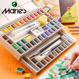 Bộ màu nước MARIES dòng pro chuyên nghiệp 18/24/36/48 màu (quà tặng kèm có trong hình)