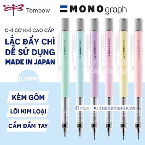 Chì cơ khí lắc đẩy ngòi TOMBOW Mono *PASTEL COLOR* 0.5/0.3mm