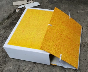 Bìa hộp giấy 20F da cóc vàng, gáy trắng