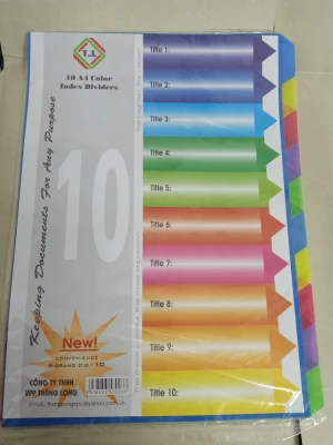 Bìa phân trang nhựa 10 số Tlong