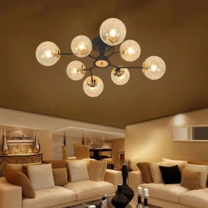 Đèn chùm ốp trần trang trí phòng khách cao cấp 8 bóng D830mm EC-C88/8