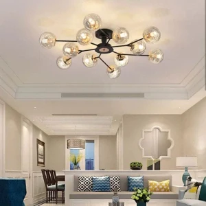 Đèn chùm ốp trần trang trí phòng khách đẹp 12 bóng D1070mm EC-C89/12