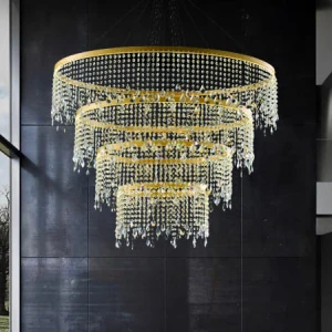 Đèn chùm pha lê thả trần trang trí phòng khách D1000mm HP-CFL3525