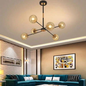 Đèn chùm trang trí phòng khách đẹp nghệ thuật 6 bóng D880mm EC-C90/6