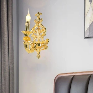 Đèn gắn tường đồng tay nến trang trí phòng khách D190mm AN-VĐ2061/1