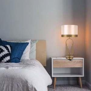 Đèn ngủ để bàn hiện đại chao vải trang trí phòng ngủ cao cấp HP-DB4033